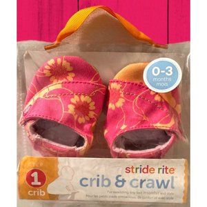 NB-0/3 M STRIDE RITE CRIB & CRAWL SHOES Baby GIRL STEP 1 NIP*